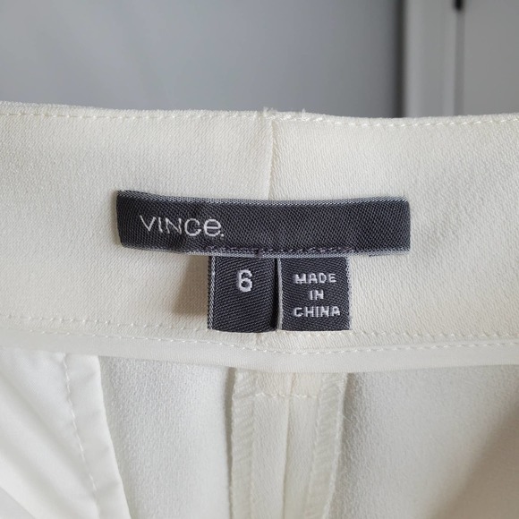 VINCE Satin Bound Easy White Skinny Leg Trouser Dress Pants Sz 6 - Picture 6 of 8